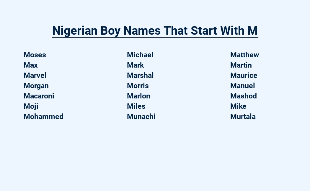 nigerian boy names that start with m