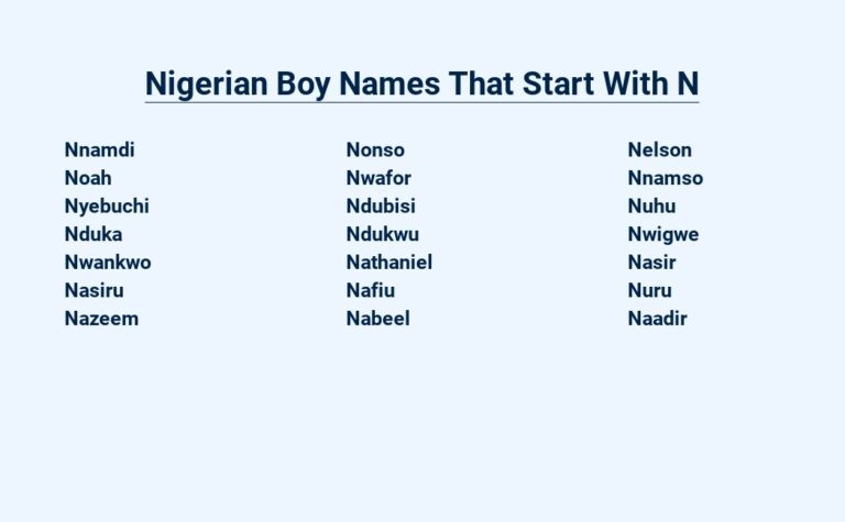 Read more about the article Nigerian Boy Names That Start With N – A Touch of Tradition