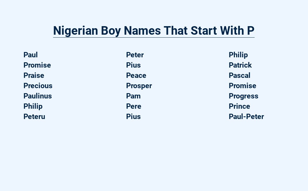 nigerian boy names that start with p