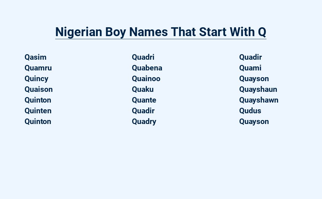 nigerian boy names that start with q
