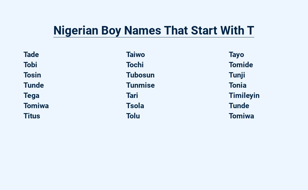 nigerian boy names that start with t
