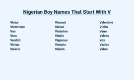 Nigerian Boy Names That Start With V – A Guide for Parents