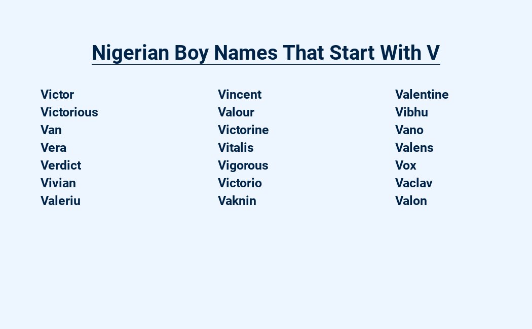 nigerian boy names that start with v