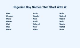 Nigerian Boy Names That Start With W – A Unique Collection