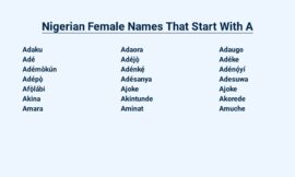 Nigerian  Female  Names  That  Start  With  A : Traditional and Meaningful