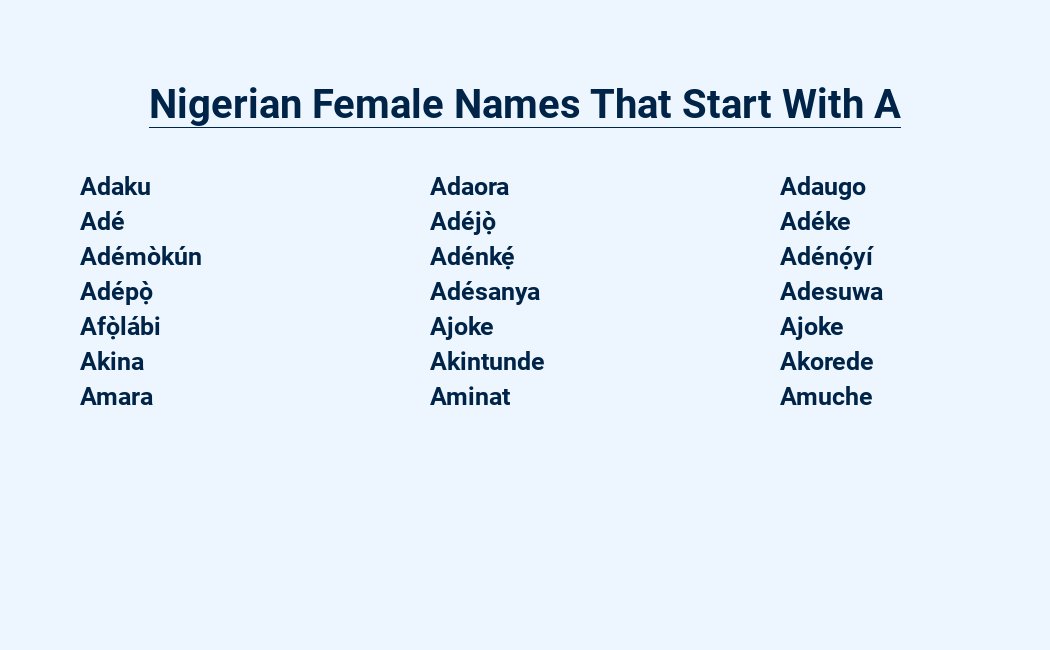 nigerian female names that start with a