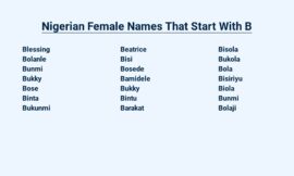 Nigerian Female Names That Start With B – Beautiful And Unique