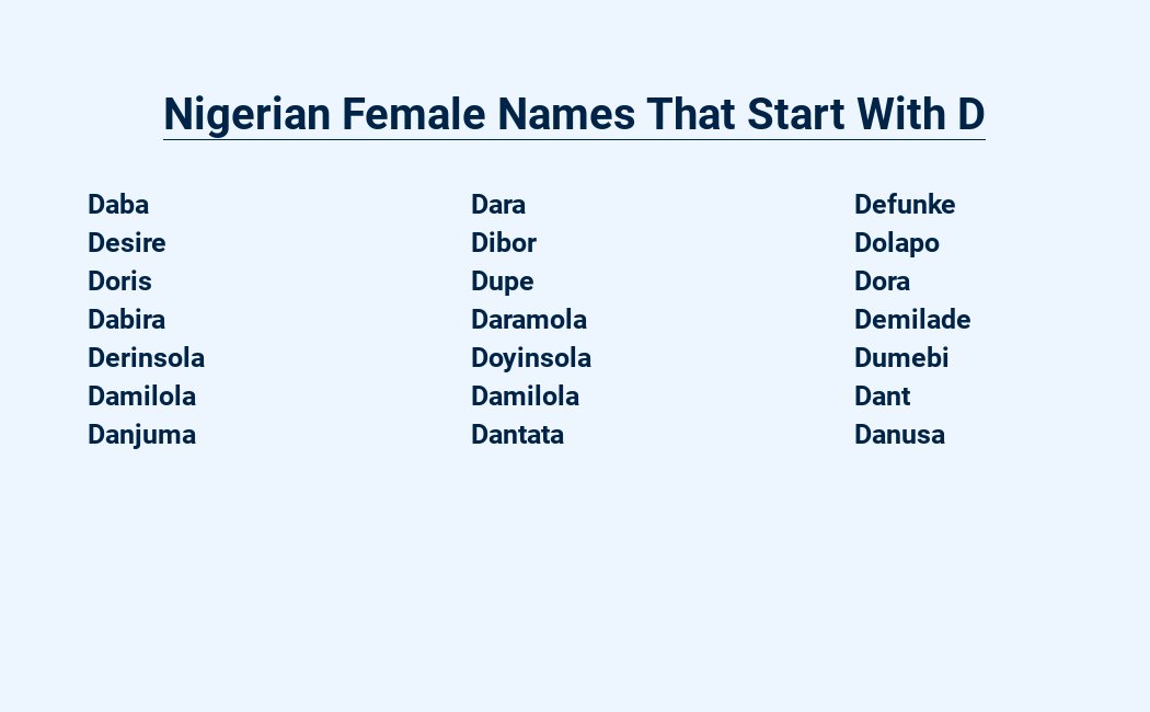 nigerian female names that start with d