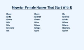 Nigerian Female Names That Start With E – Origin & Meaning