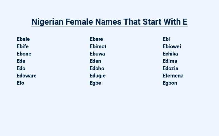 Read more about the article Nigerian Female Names That Start With E – Origin & Meaning