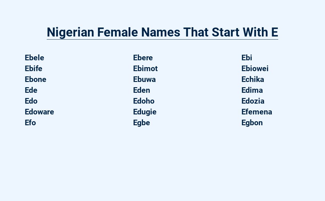 nigerian female names that start with e