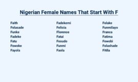 Nigerian Female Names That Start With F – Beautiful and Unique