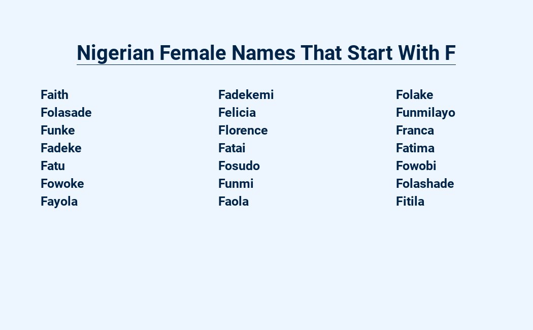 nigerian female names that start with f