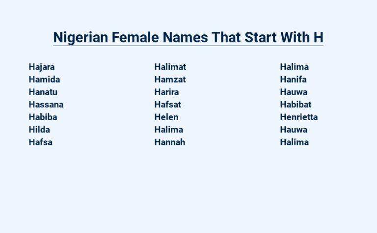 Read more about the article Nigerian Female Names That Start With H – Igbo, Yoruba & Hausa Names