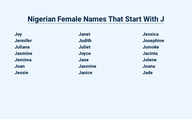 Read more about the article Nigerian Female Names That Start With J – Origin and Meanings