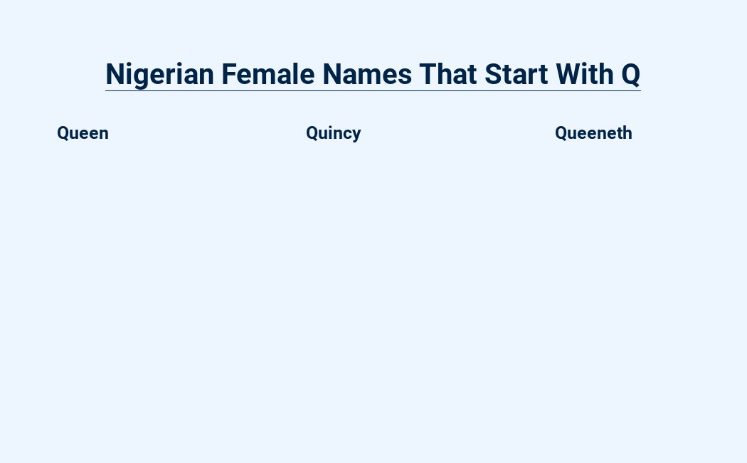 nigerian female names that start with q