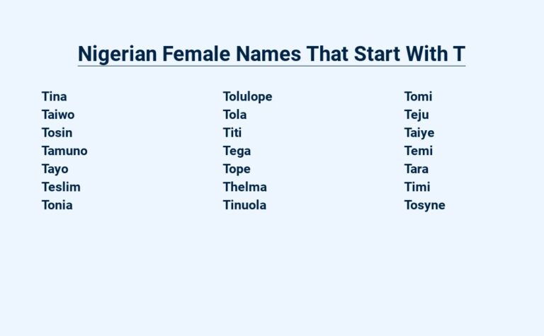 Read more about the article Nigerian Female Names That Start With T – A Timeless Beauty