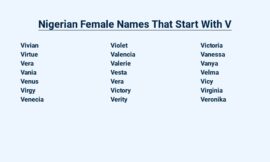 Nigerian Female Names That Start With V – Unveiling the Beauty of Nigerian Culture