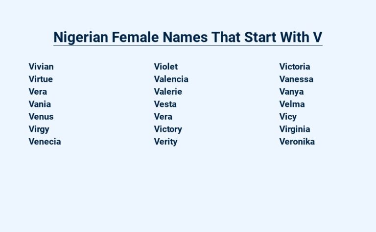 Read more about the article Nigerian Female Names That Start With V – Unveiling the Beauty of Nigerian Culture