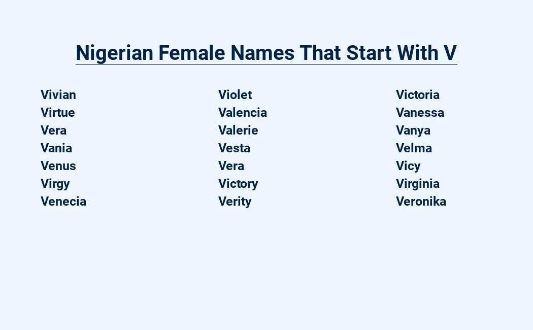 nigerian female names that start with v