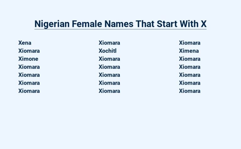 Read more about the article Nigerian Female Names That Start With X – Discover Unique Options