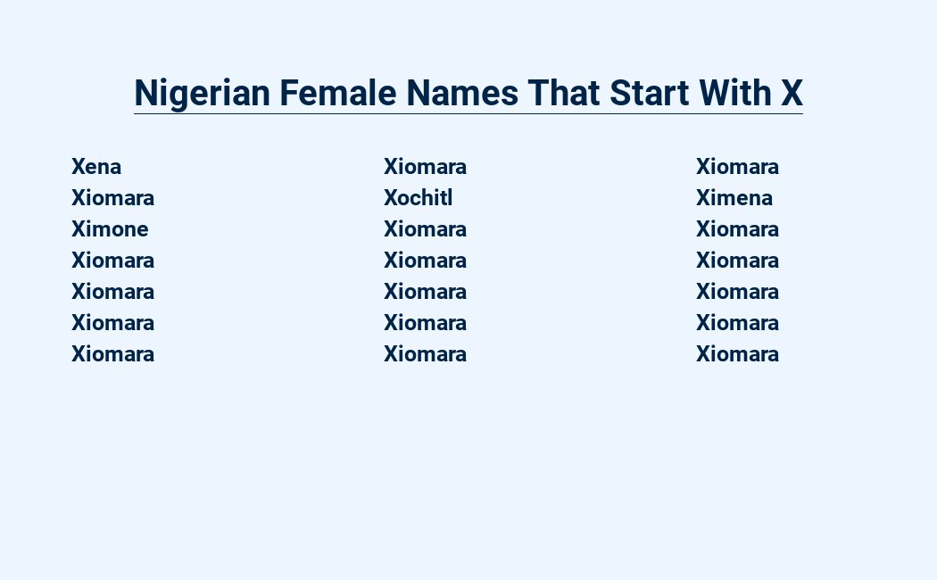 nigerian female names that start with x