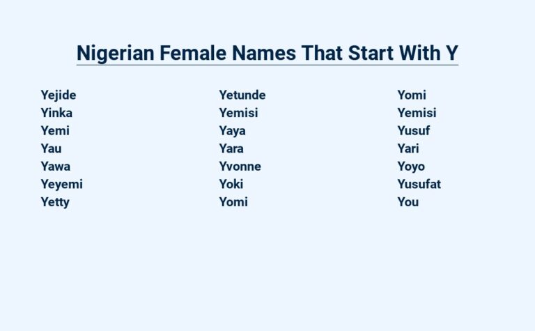 Read more about the article Nigerian Female Names That Start With Y – A Unique Reflection of the rich Cultural Heritage