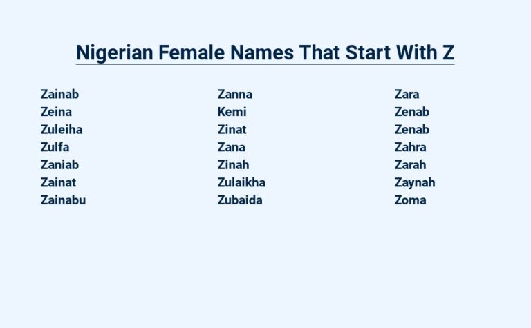 Read more about the article Nigerian Female Names That Start With Z – Discover Unique Choices