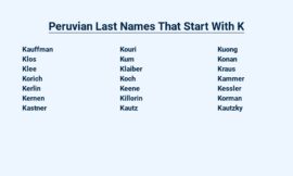 Peruvian Last Names That Start With K – History Behind