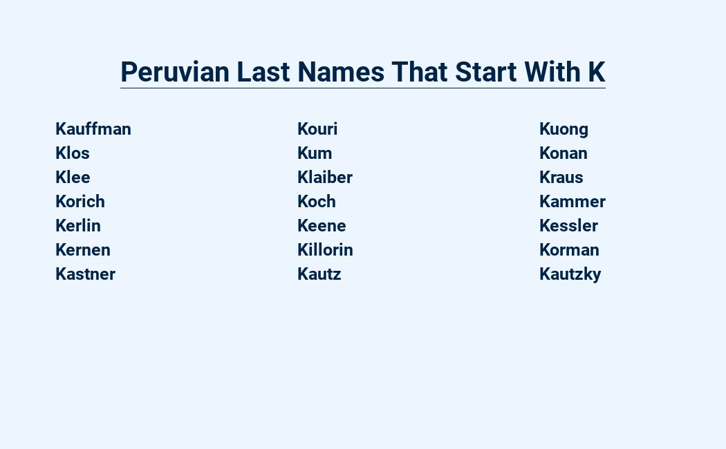 peruvian last names that start with k