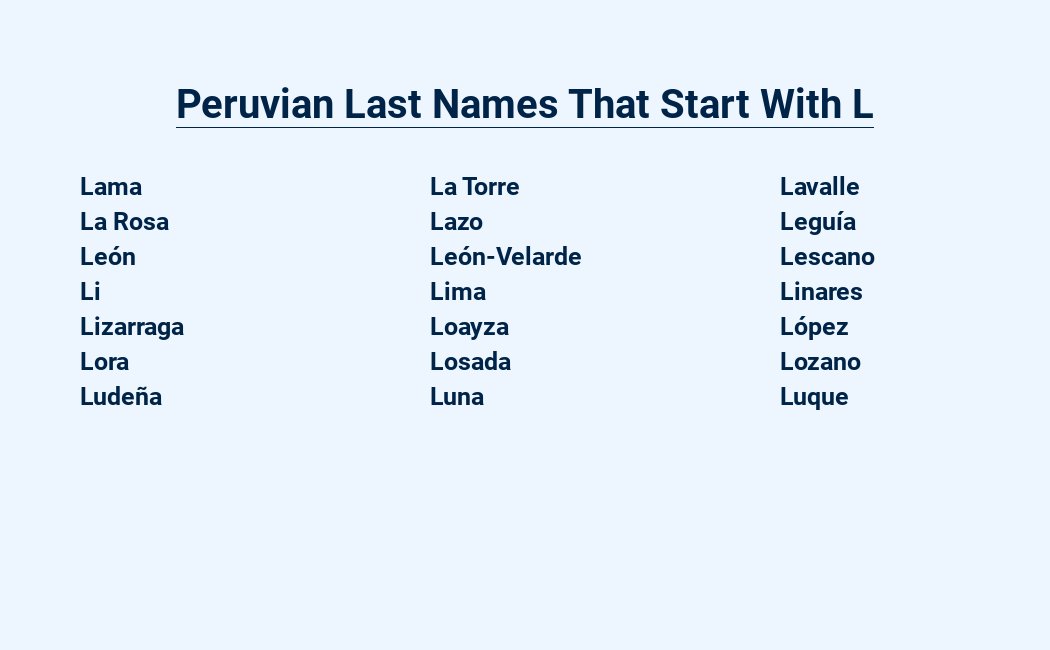 peruvian last names that start with l