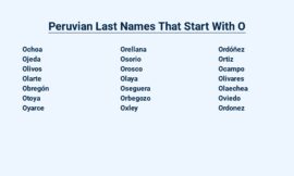 Peruvian Last Names That Start With O – Popular Surnames