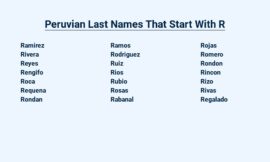 Peruvian Last Names That Start With R – Rooted in History