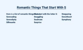 Romantic Things That Start With S – Sweet Gestures of Love