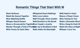 Romantic Things That Start With W – Unveiling The Wholesome Charms