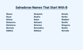 Salvadoran Names That Start With B –  Typical First Name Choices