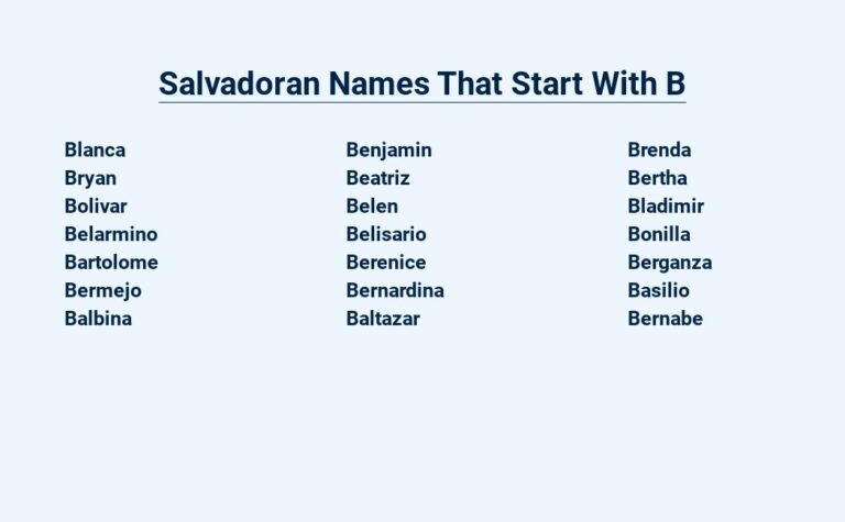 Read more about the article Salvadoran Names That Start With B –  Typical First Name Choices