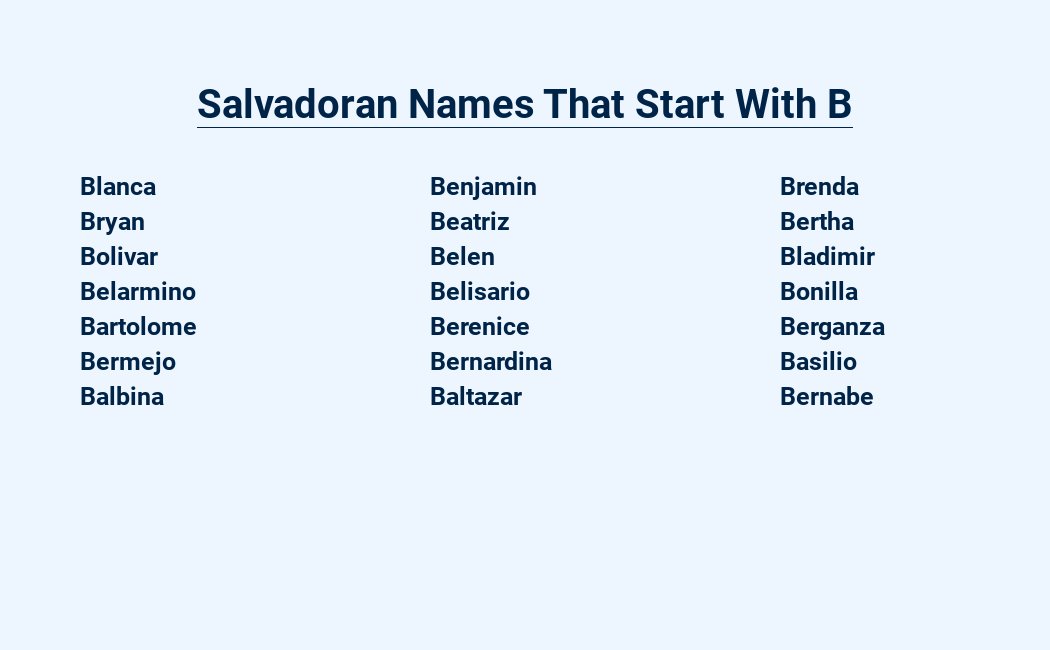 salvadoran names that start with b