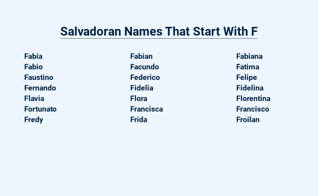 salvadoran names that start with f