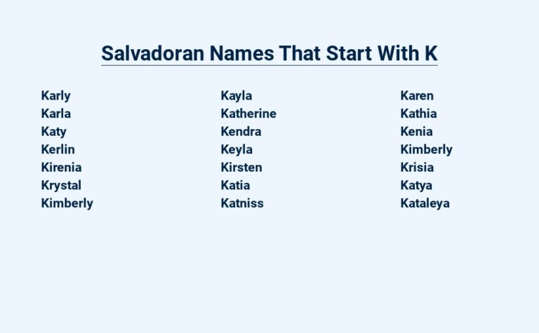 Read more about the article Salvadoran Names That Start With K – Unique and Meaningful