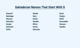 Salvadoran Names That Start With S: A Glimpse Into Salvadoran Culture