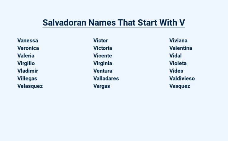 Read more about the article Salvadoran Names That Start With V – Enchanting Options