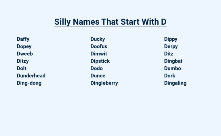 Read more about the article Silly  Names That Start With D – For a Dazzling Name