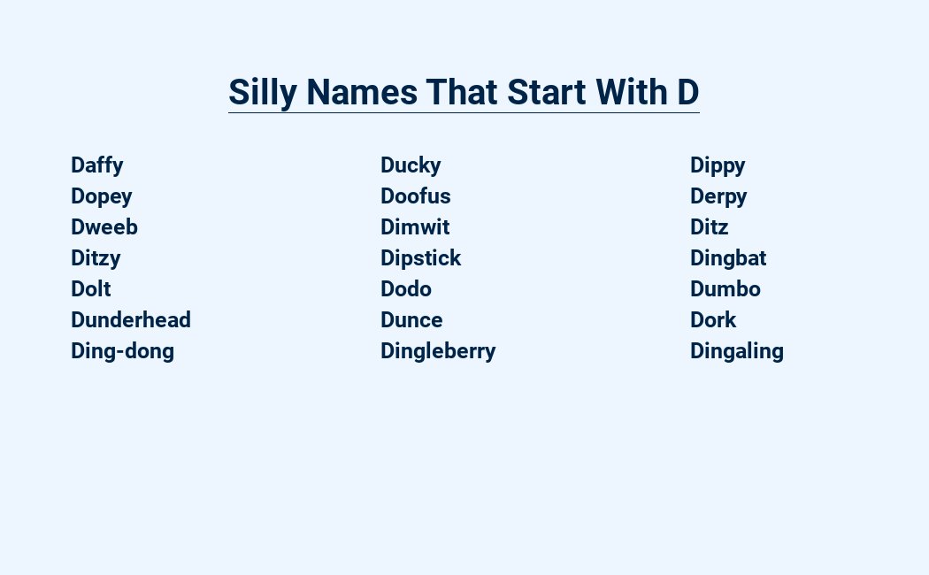 silly names that start with d