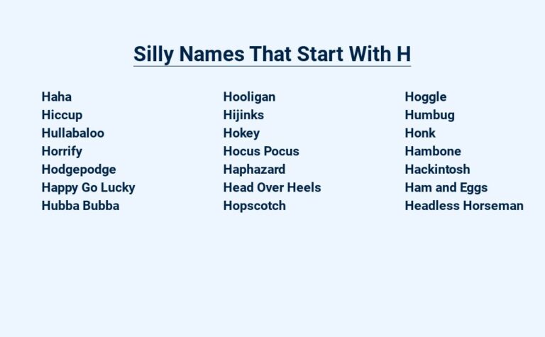 Read more about the article Silly Names That Start With H – Hilarious and Humorous