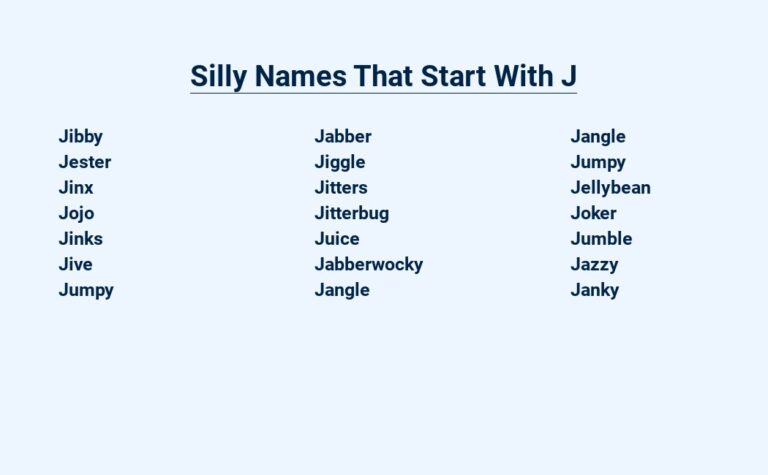 Read more about the article Silly Names That Start With J – The Joyous Jaunt