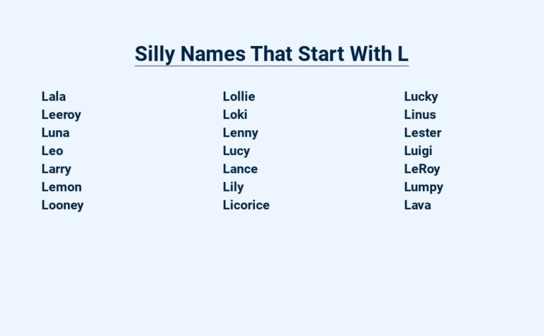 Read more about the article Silly Names That Start With L – The Laughable List