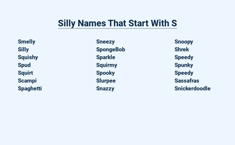 Read more about the article Silly Names That Start With S – Ridiculous Monikers