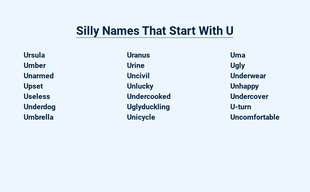 silly names that start with u