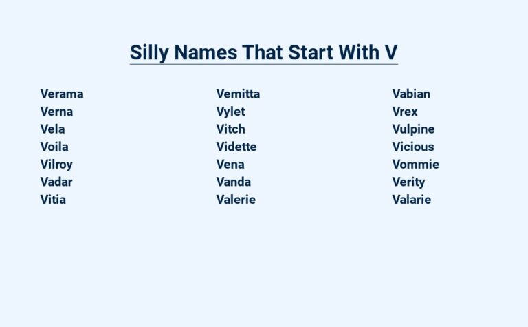 Read more about the article Silly Names That Start With V – For the Giggle-Worthy